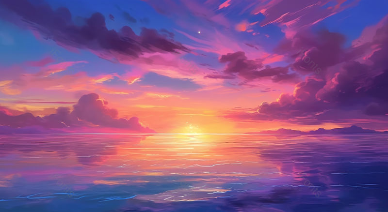 夕阳浪漫海边肌理插画背景图,插画/手绘图,插画/手绘图库,插画/手绘图下载,插画/手绘